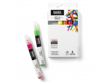 Sada akrylových markerů Fluorescent 6 ks zn. Liquitex