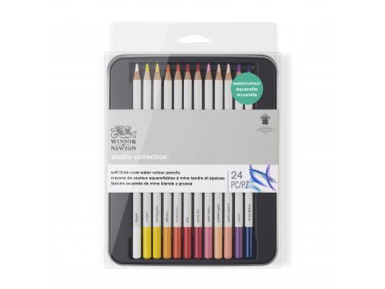 Akvarelové pastelky Winsor & Newton 24 ks v plechové krabičce