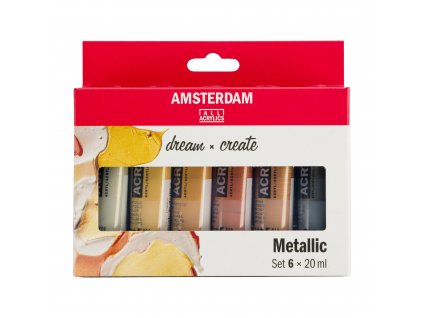 Sada akrylových metalických barev zn. Amsterdam  6x20ml