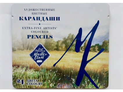 Sada uměleckých profi pastelek v plechu 24 ks master class zn. Nevskaya Palitra