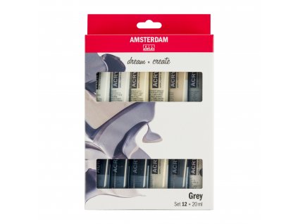 Sada akrylů Amsterdam Šedé odstíny 12x20ml