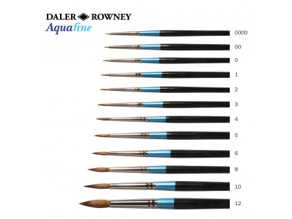 Akvarelové štětce Aquafine přírodní- sobol -12 velikostí, zn. Daler Rowney