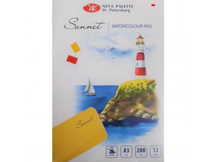 Blok Sonnet zn. Nevskaya Palitra - multifunkční A3,200g/m2- - jemná struktura