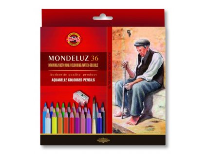 Akvarelové pastelky ART-SET Mondeluz 36 ks + ořezávátko + 2 štětce