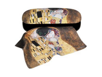 Pouzdro na brýle s utěrkou Klimt - Polibek