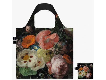 Skládací nákupní taška LOQI RACHEL RUYSCH Still Life with Flowers on a Marble Tabletop