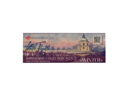 Sada třpytivých  akvarelových barev „White Nights“ „Zima“ 8 ks