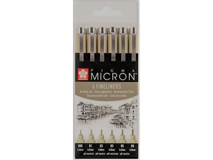 SAKURA PIGMA Micron pera set 6x (005,01,02,03,05,08) black