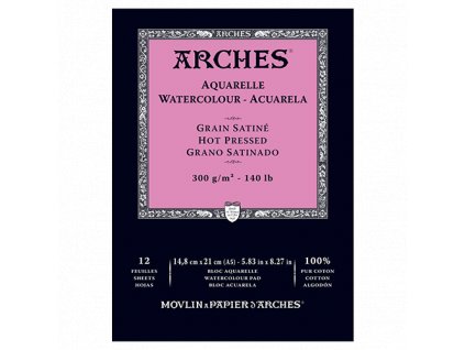 Akvarelový blok Arches - 300g/m²  - růžový hot pressed