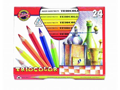 Pastelky TRIOCOLOR - lakované 24 ks