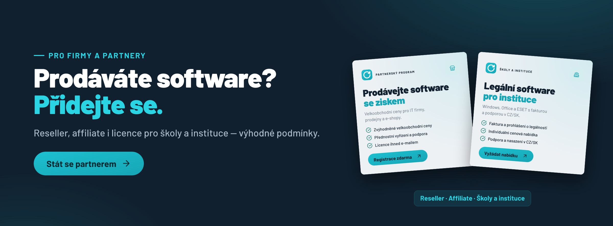 Partnerský program pro prodejce softwaru, IT firmy, školy a instituce