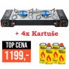 Plynový dvouvařič NEREZ + 4x kartuše