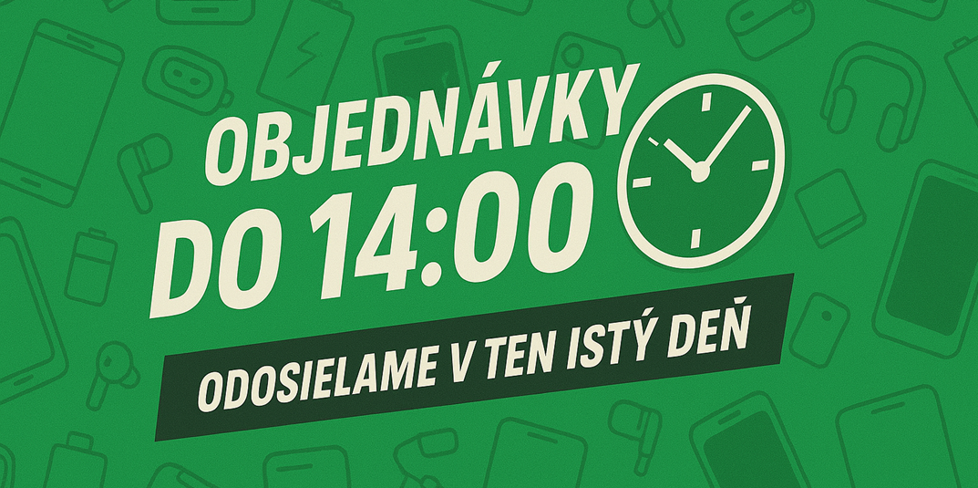 Objednávky vytvorené do 14.00 hodín odosielame v ten istý deň.