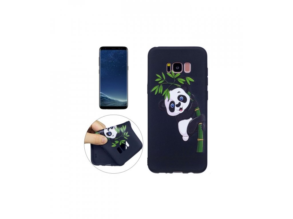 Puzdro Samsung Galaxy S8 plus čierne silikónové, Panda | Servisnamobil.sk