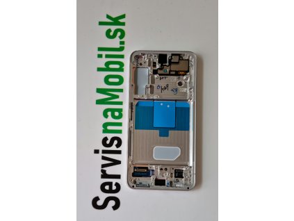 LCD Displej + Dotykové sklo + Rám Samsung Galaxy S22 Biela farba - Originál Service Pack