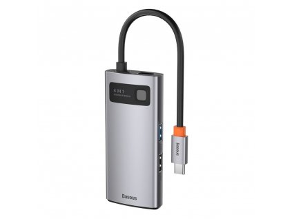 Baseus CAHUB-CY0G Metal Gleam 4v1 Dokovací Stanice USB - C / HDMI, USB 3.0, PD, USB 2.0 Gray