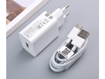 Xiaomi MDY-11-EP USB 22,5W Cestovní Nabíječka + Type C Datový Kabel White (Bulk)