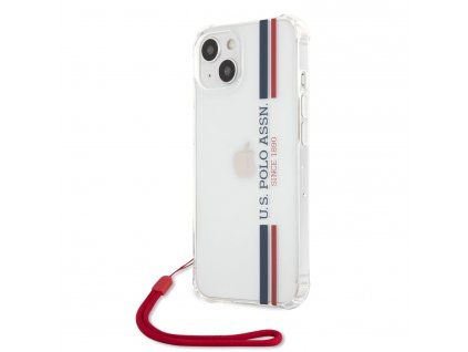 U.S. Polo PC/TPU Vertical Stripes Kryt pro iPhone 13 Mini Transparent