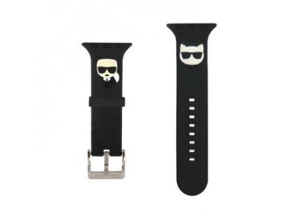 Remienok Karl Lagerfeld Karl and Choupette Apple Watch 42mm / 44mm čierna farba
