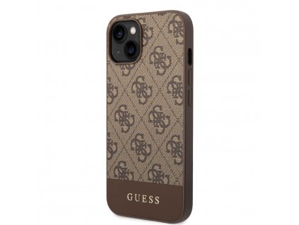 Guess 4G Stripe Zadní Kryt pro iPhone 14 Plus Brown