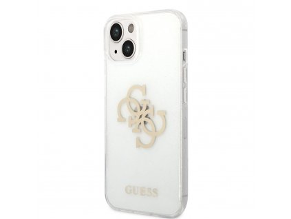 Guess TPU Big 4G Full Glitter Zadní Kryt pro iPhone 14 Plus Transparent