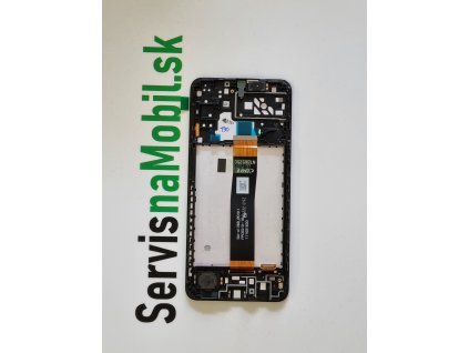 LCD Displej + Dotykové sklo + Rám Samsung Galaxy A04s Čierna farba - Originál Service Pack