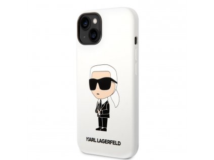 Karl Lagerfeld Liquid Silicone Ikonik NFT Zadní Kryt pro iPhone 14 Plus White