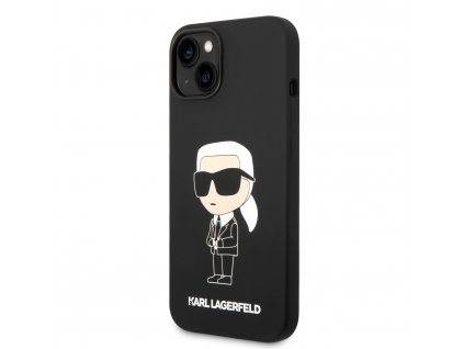 Karl Lagerfeld Liquid Silicone Ikonik NFT Zadní Kryt pro iPhone 14 Plus Black