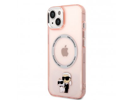 Karl Lagerfeld MagSafe Kompatibilní Kryt IML Karl and Choupette NFT pro iPhone 14 Plus Pink