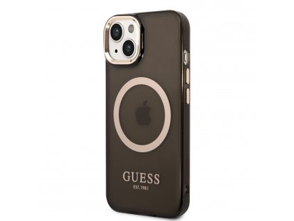 Guess Translucent MagSafe Kompatibilní Zadní Kryt pro iPhone 14 Plus Black