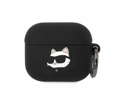 Karl Lagerfeld 3D Logo NFT Choupette Head Silikonové Pouzdro pro Airpods 3 Black