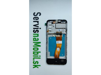 LCD displej + Dotykové sklo + Rám Samsung Galaxy A03s A037F čierna farba