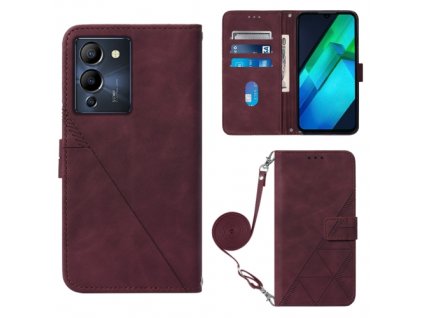 Knižkové puzdro Infinix Note 12 G96 CROSSBODY vínová farba