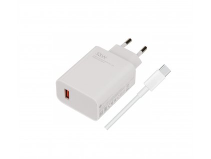 Xiaomi MDY-11-EZ USB-A 33W Cestovní Nabíječka + USB-C kabel White (Bulk)