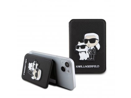 Karl Lagerfeld MagSafe Cardslot Stand Karl and Choupette Black