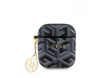 Guess PU G Cube Charm Pouzdro pro AirPods 1/2 Black