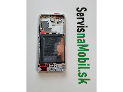 LCD Displej + Dotykové sklo + Rám + Batéria Huawei P40 Pro biela farba - Originál Service pack