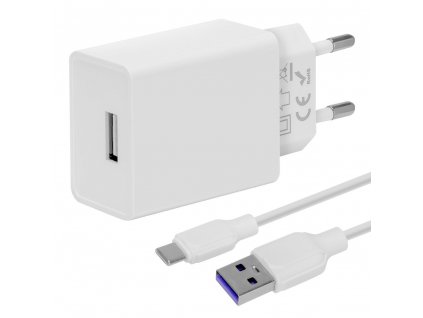 Obal:Me Cestovní Nabíječka USB-A 10W + USB-A/USB-C Kabel 1m White