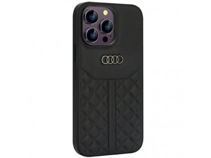 Audi Genuine Leather Zadní Kryt pro iPhone 14 Pro Max Black