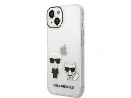 Karl Lagerfeld PC/TPU Ikonik Karl and Choupette Zadný Kryt pre iPhone 14 Plus Transparent