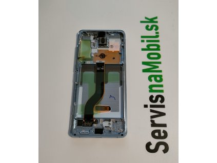 LCD Displej + Dotykové sklo + Rám Samsung Galaxy S20 Plus 4G/5G 2020 modrá farba - Originál Service pack