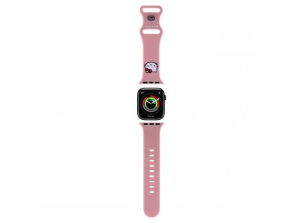 Hello Kitty Liquid Silicone Kitty Head Logo Řemínek pro Apple Watch 38/40mm Pink