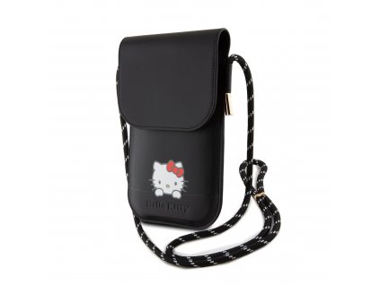 Hello Kitty PU Daydreaming Logo Leather Wallet Phone Bag Black