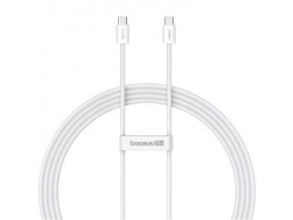 BASEUS 30W Rýchlonabíjací dátový kábel USB-C / USB-C pre iPhone 15 séria s dĺžkou 2m biela farba