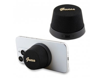 Guess 2v1 Magnetic Bluetooth Speaker / Stand Metal Script Black