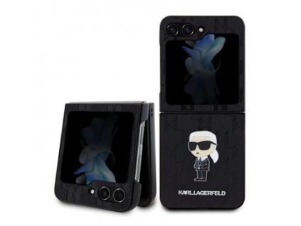 karl lagerfeld pu saffiano monogram ikonik nft zadni kryt pro samsung galaxy z flip 5 black i76845