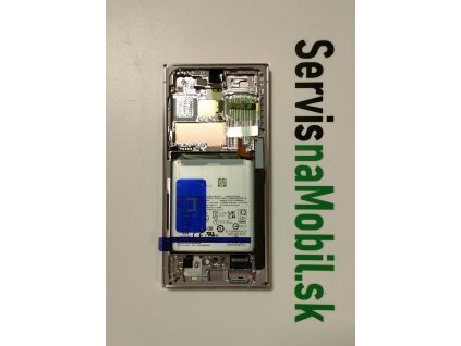 LCD Displej + Dotykové sklo + Rám + Batéria Samsung Galaxy S23 Ultra 5G (2023) LEVANDER / LIGHT PINK farba - Originál Service pack