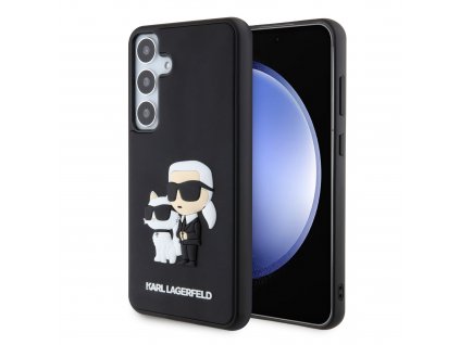 Karl Lagerfeld 3D Rubber Karl and Choupette Zadní Kryt pro Samsung Galaxy S24+ Black