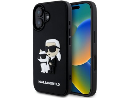 karl lagerfeld 3d rubber karl and choupette kryt pre iphone 16 plus cierny i491841