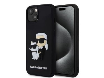 karl lagerfeld 3d rubber karl and choupette zadni kryt pro iphone 15 black i77334